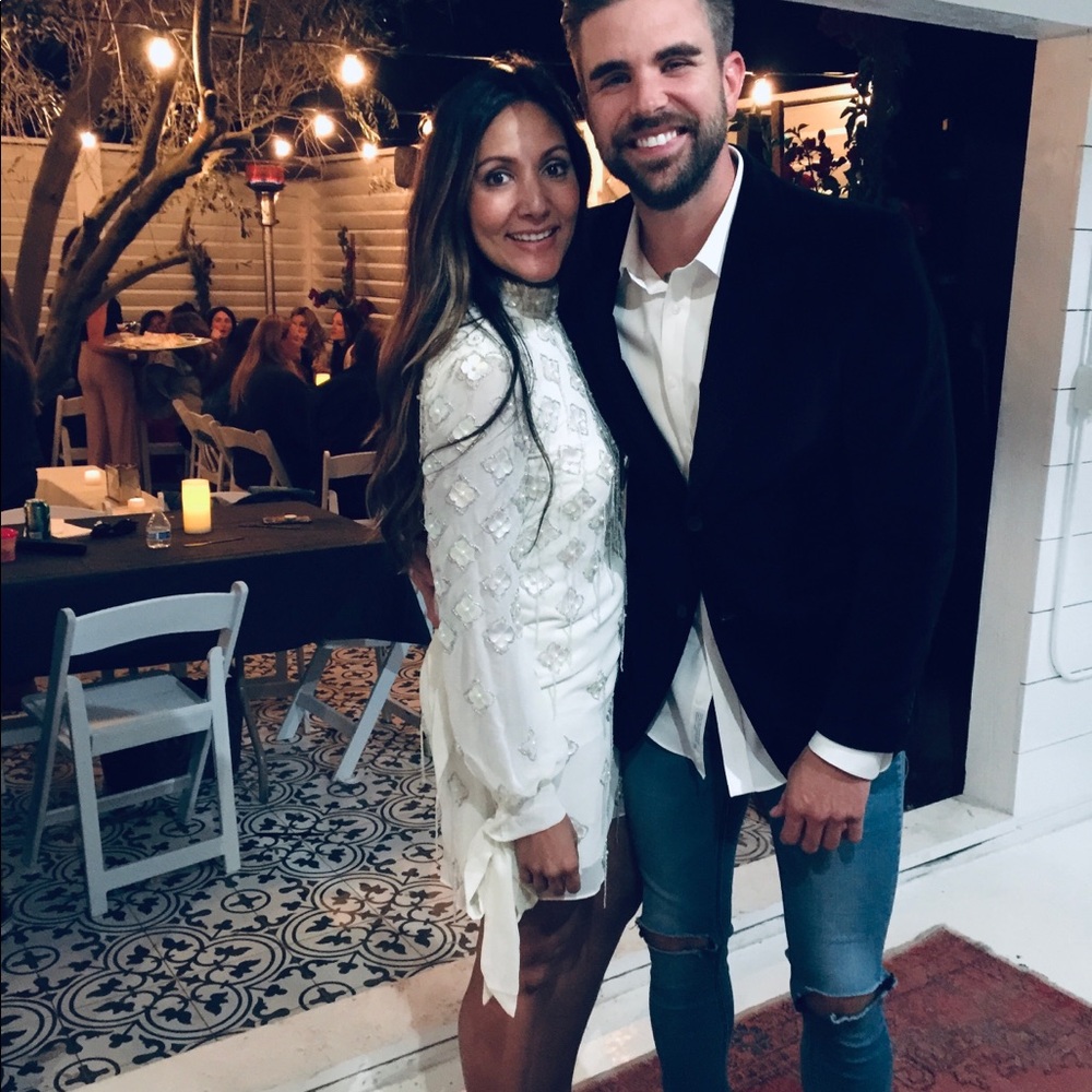 White beaded dress great for brides!